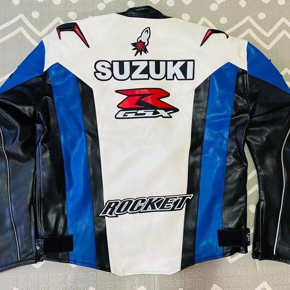 Joe Rocket SUZUKI Moto Racing Motorcycle Leather Jacket Embroidered - Picture 7 of 10